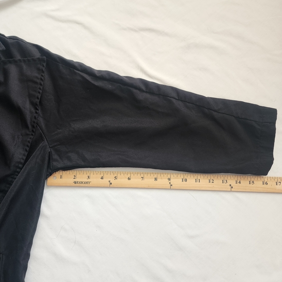 Shein Curve Size 0XL Black Long Thin Trench Coat Windbreaker Raincoat - Picture 10 of 10